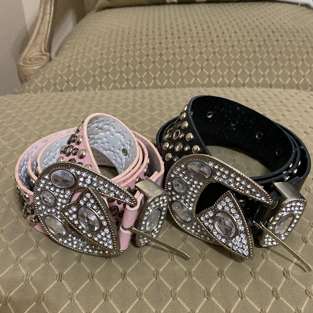Non branded beautiful rhinestone belts. 44 end to end